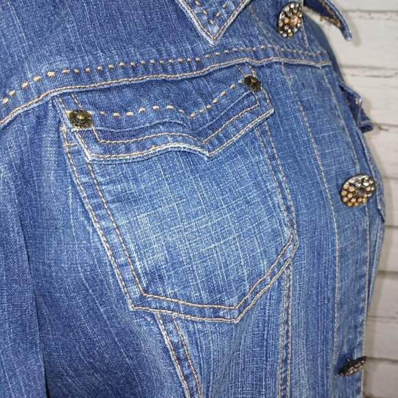 WOMENS DENIUM JACKET BY NANCY BOLEN VINTAGE GREAT CONDITION SIZE MEDIUM - Picture 10 of 11